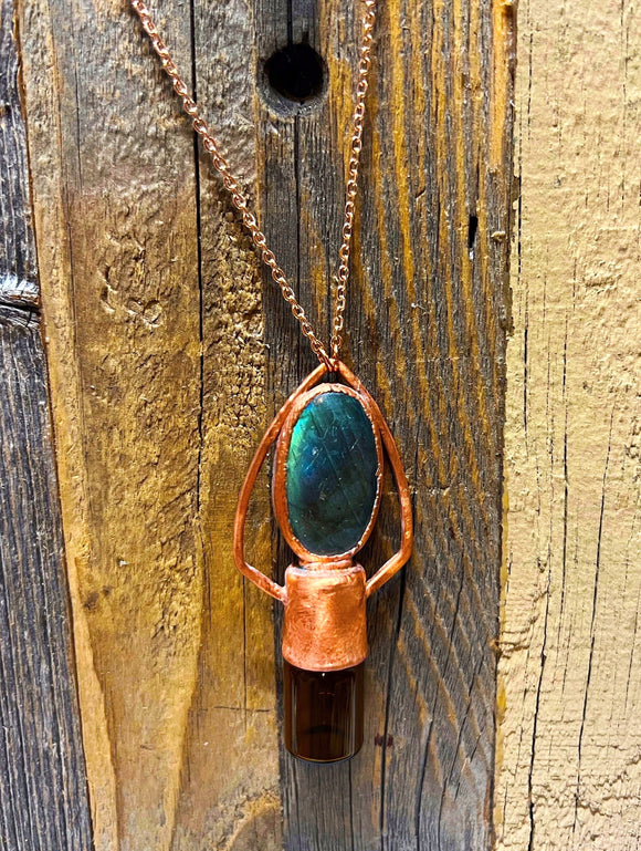 Labradorite roller bottle necklaces