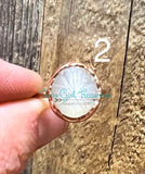 Moonstone electroformed rings