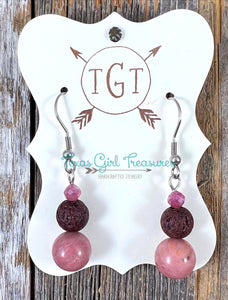 Rhodonite Diffuser Earrings