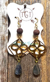 Raw Brass Diffuser Earrings - Clover