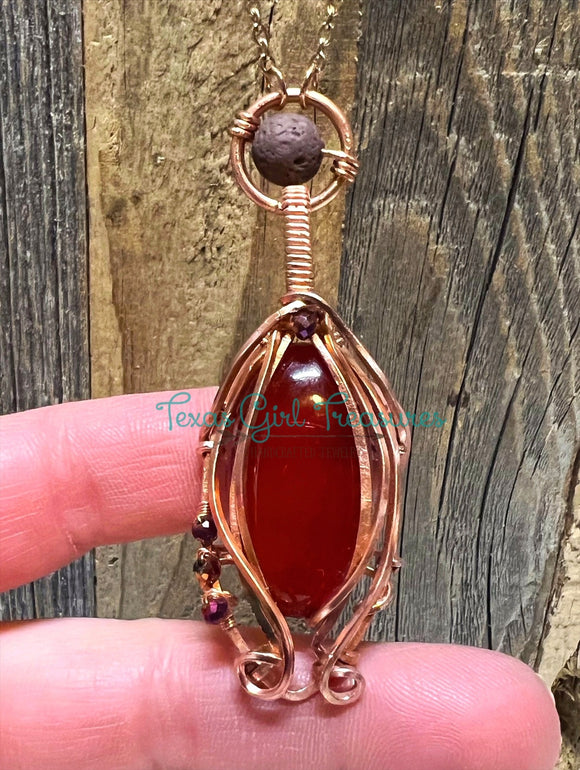 Red Onyx Diffuser Necklace