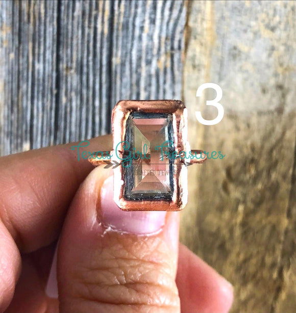 Prasiolite Electroformed rings