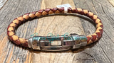 Magnetic Link Leather bracelet