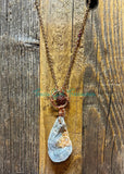 Desert Druzy Chalcedony diffuser necklaces