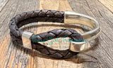 Leather Cuff bracelets - Grey Leather