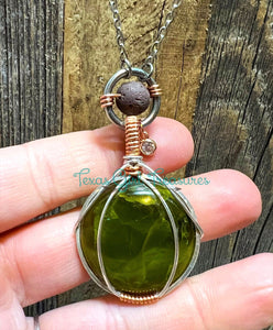 Opal diffuser necklace - Green