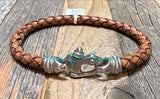 Marine clasp leather bracelet