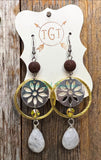 Two-Toned Silver and Brass Diffuser Earrings