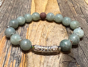 Jade stretch diffuser bracelet - Burmese